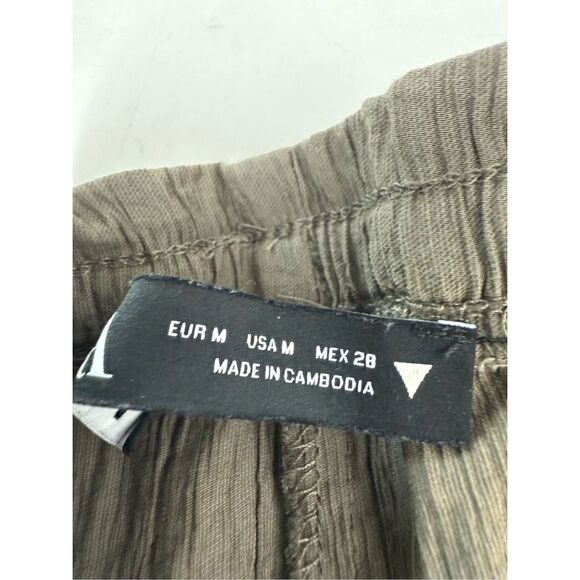 Zara Women's Suit Trousers Sz M Green Tapered Dress Pants Crumpled fabric - Picture 11 of 15